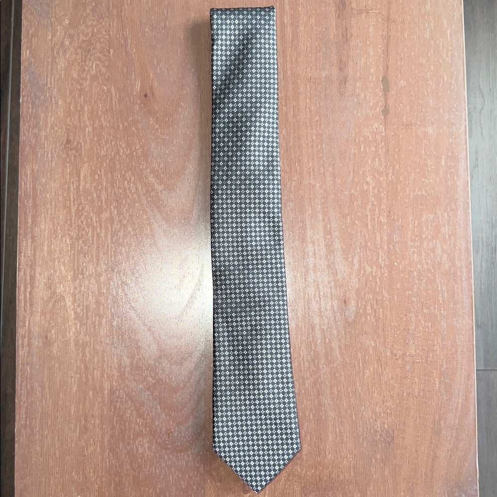 Bar III Men's Raleigh Micro-Diamond Tie - Black/Silver